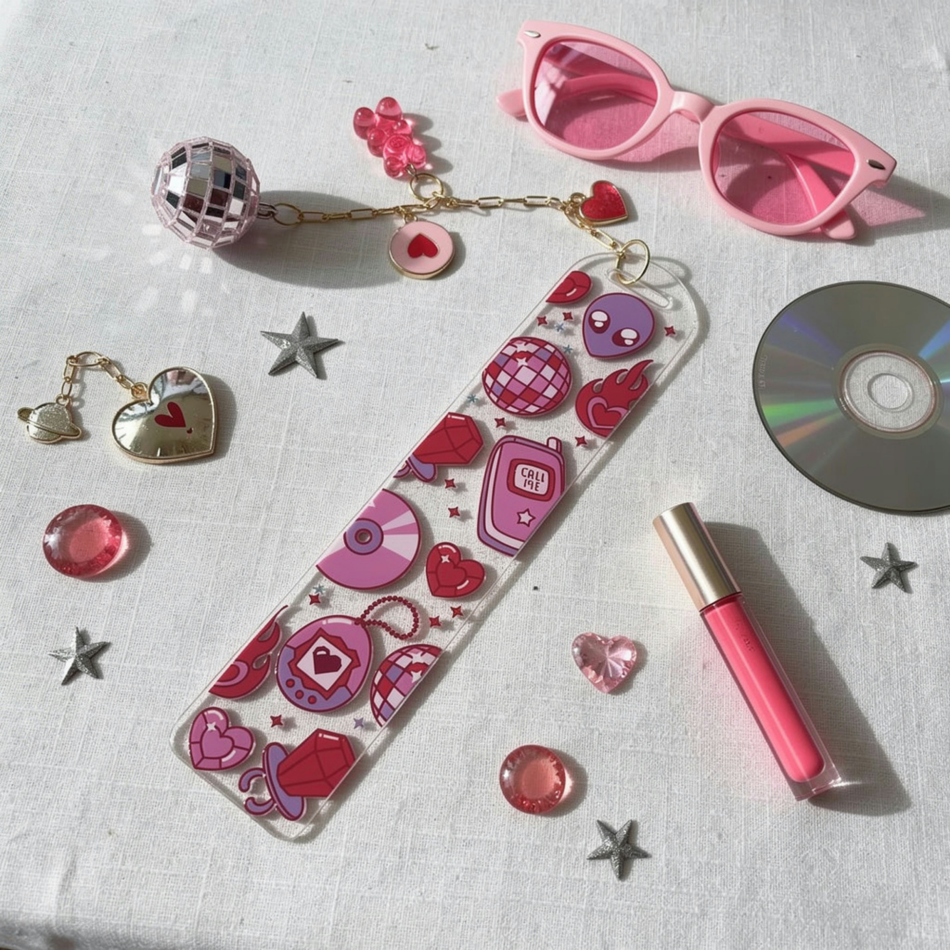 Retro Y2K Bookmark. Disco Y2K Bookmark. Alien Bookmark. Nostalgic Y2K Bookmark. Disco Y2K Bookmark