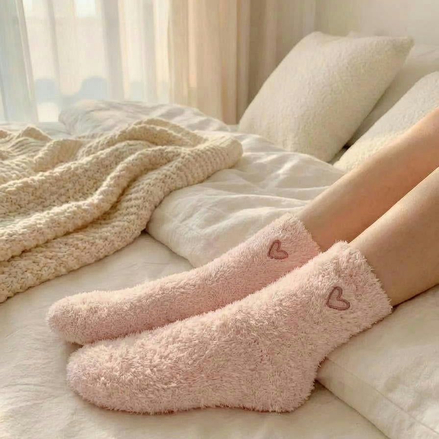 pink fluffy socks