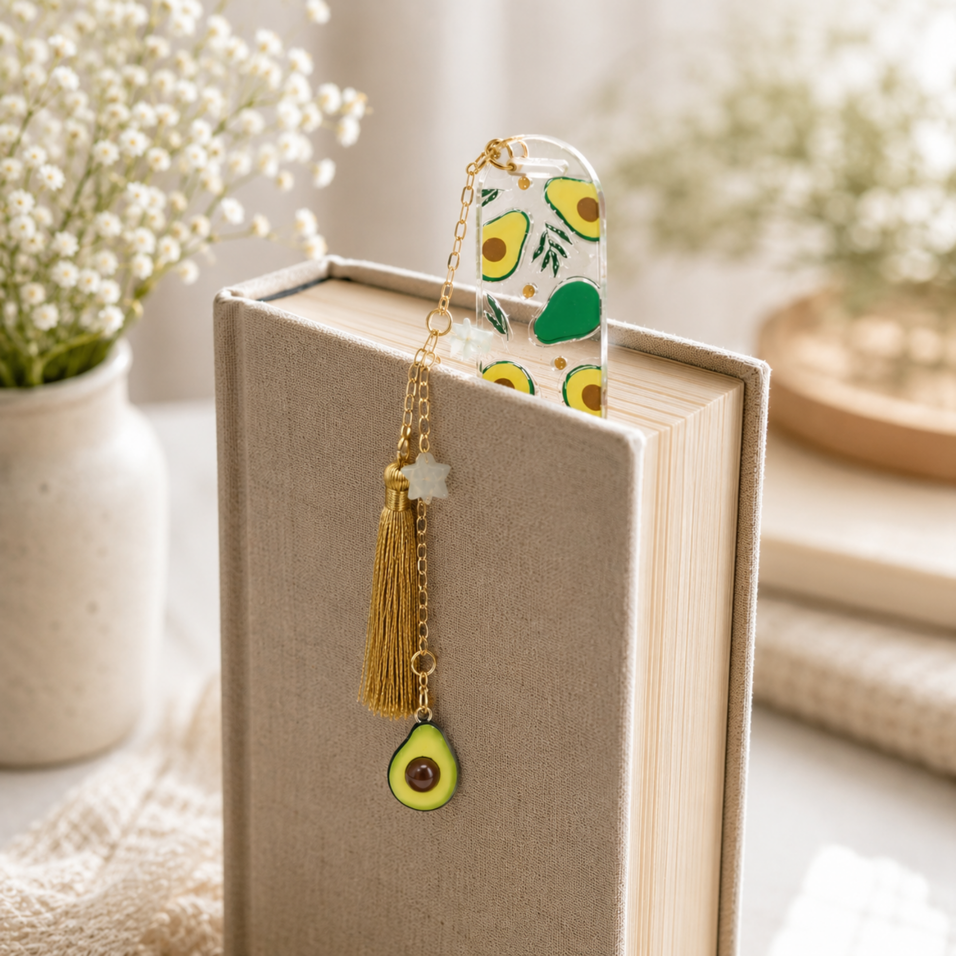 Avocado Bookmark with Tassel