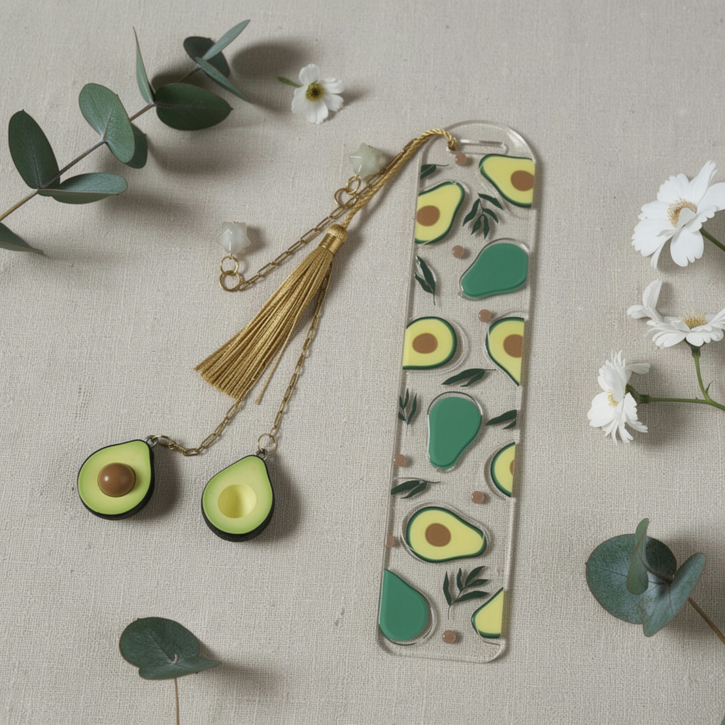 Avocado Bookmark with Tassel