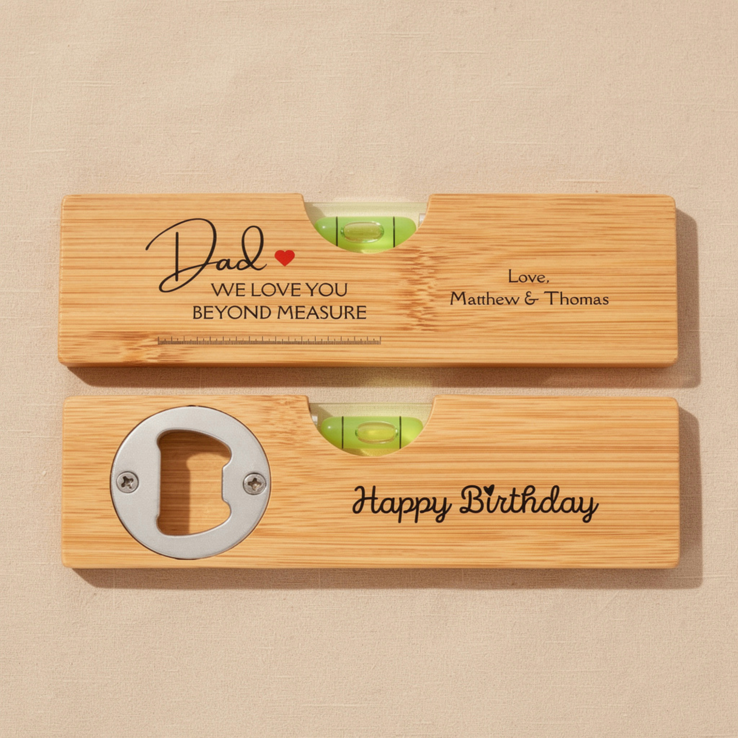 Personalised Spirit level bottle opener Level tool for Dad Tool box gift for dad Custom Level bottle opener for Dad