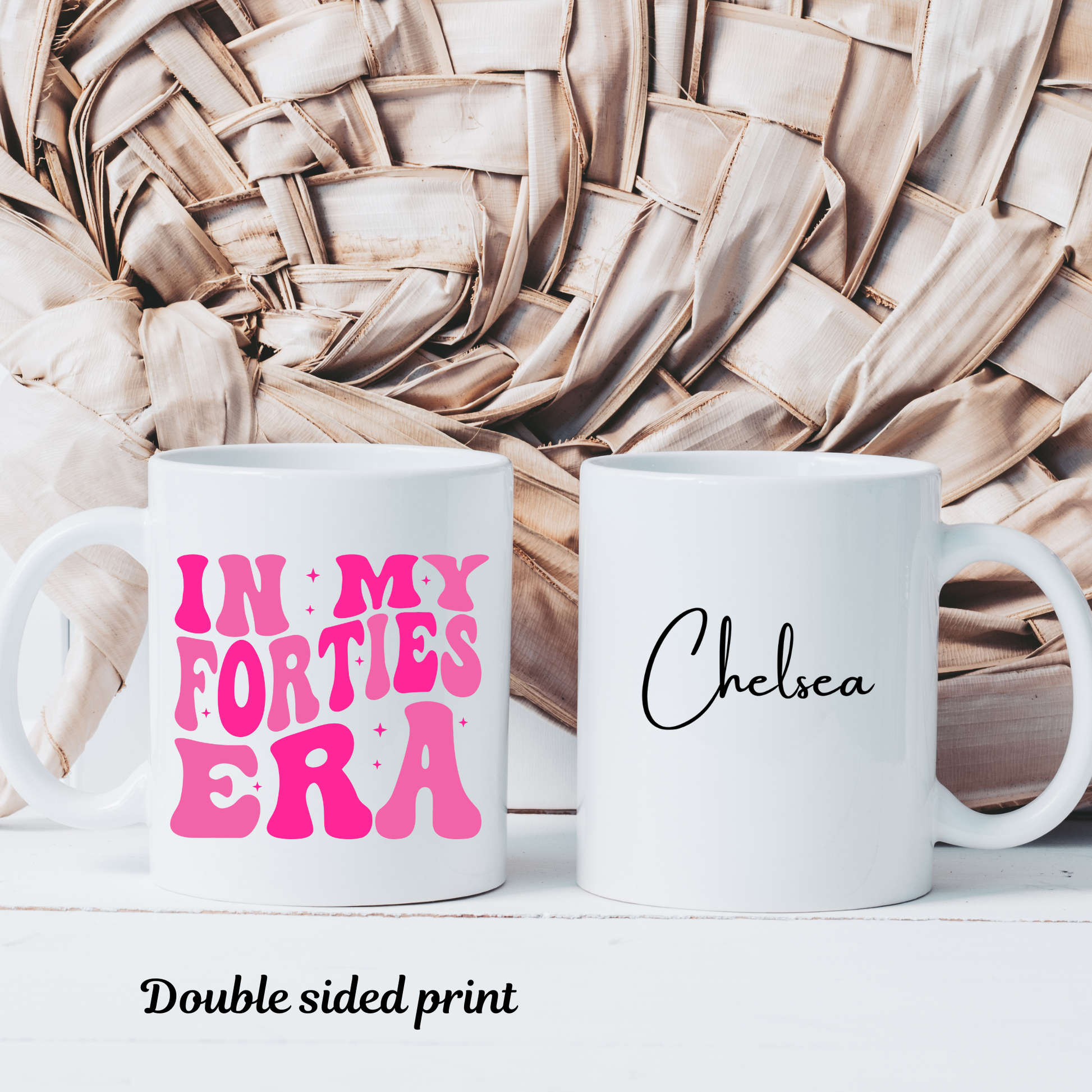 Personalised 40th Birthday Mug: In My Forties Era Mug. Custom 40's Mug. Personalised 40's Mug. 40's Birthday Gift. Milestone Birthday Gift