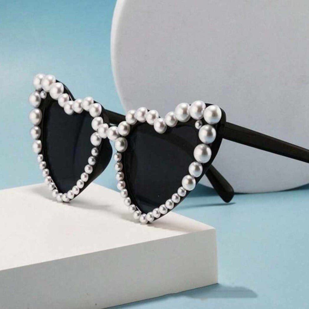 Black Pearl Heart Sunglasses