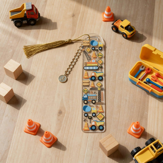 Kids Construction Bookmark Construction Trucks Bookmark Construction Vehicle Bookmark Construction Vehicle Bookmark for Kids Digger Bookmark