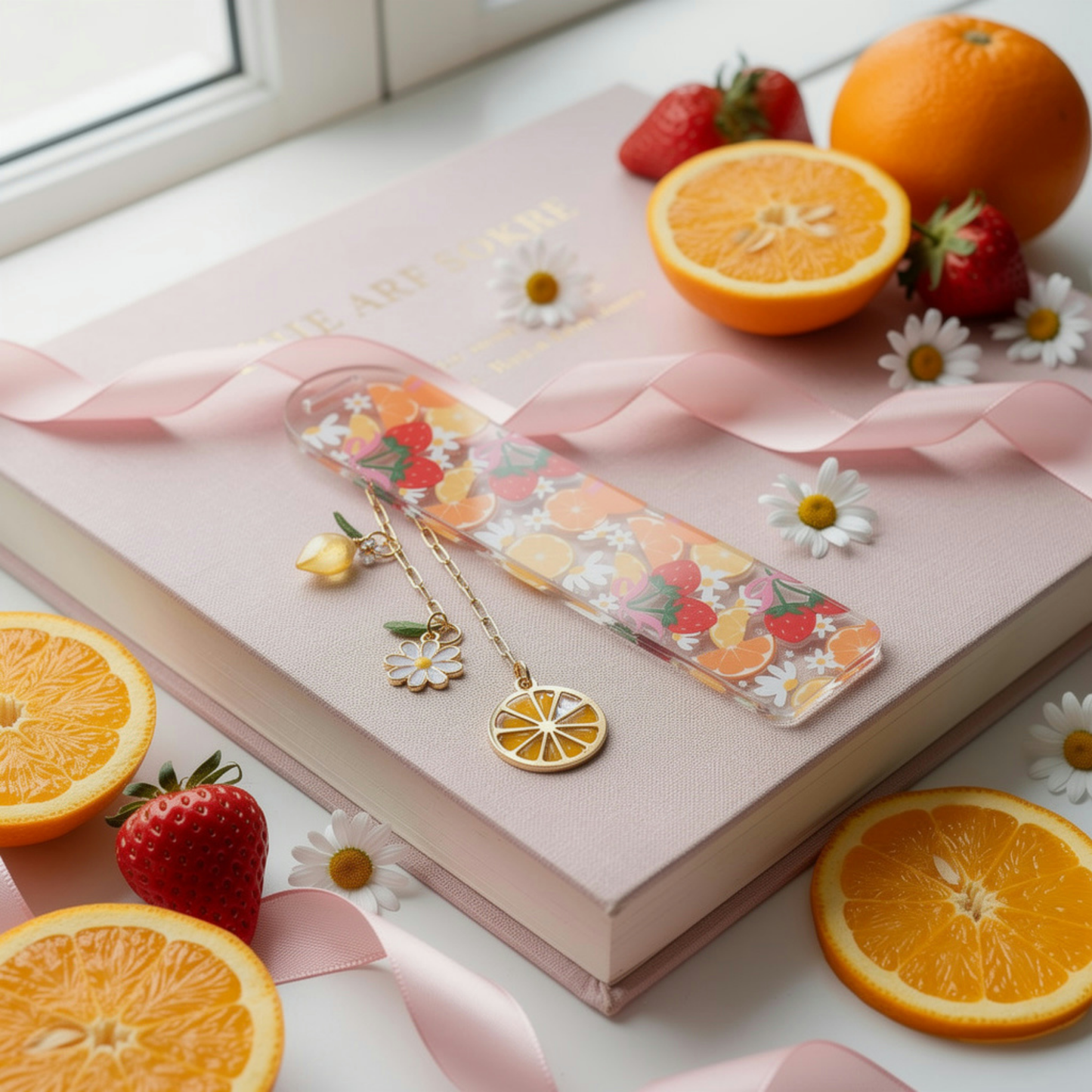 Strawberry Orange Bookmark. Orange Lemon Strawberry Bookmark. Orange & Strawberries Bookmark. Strawberry Lover Bookmark. Fruits Bookmark