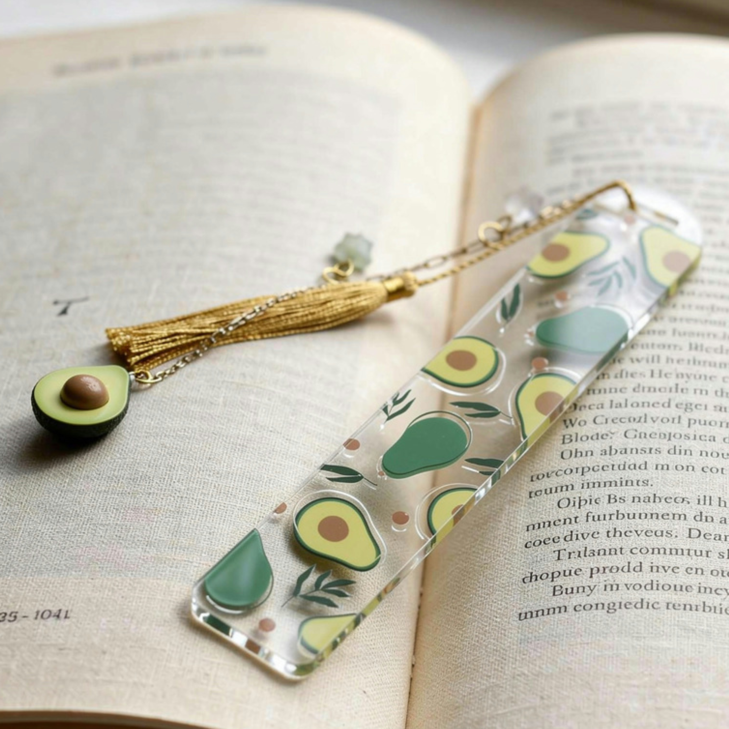 Avocado Bookmark with Tassel