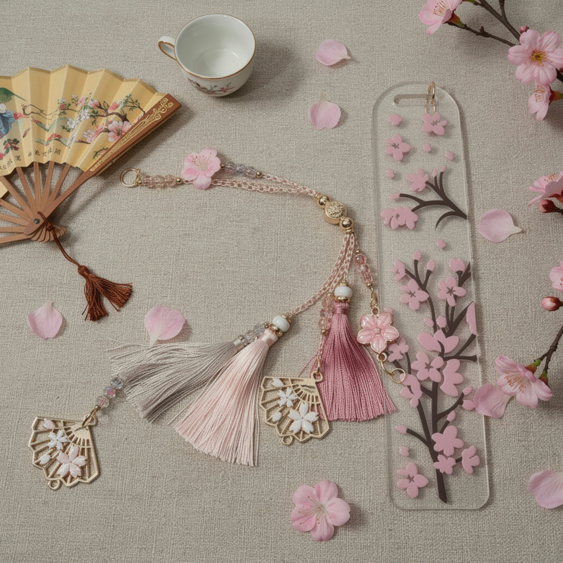 Cherry Blossom Bookmark. Japanese Cherry Blossom Bookmark. Sakura Bookmark Cherry Blossom Lover Bookmark Pink Sakura Cherry Blossom Bookmark