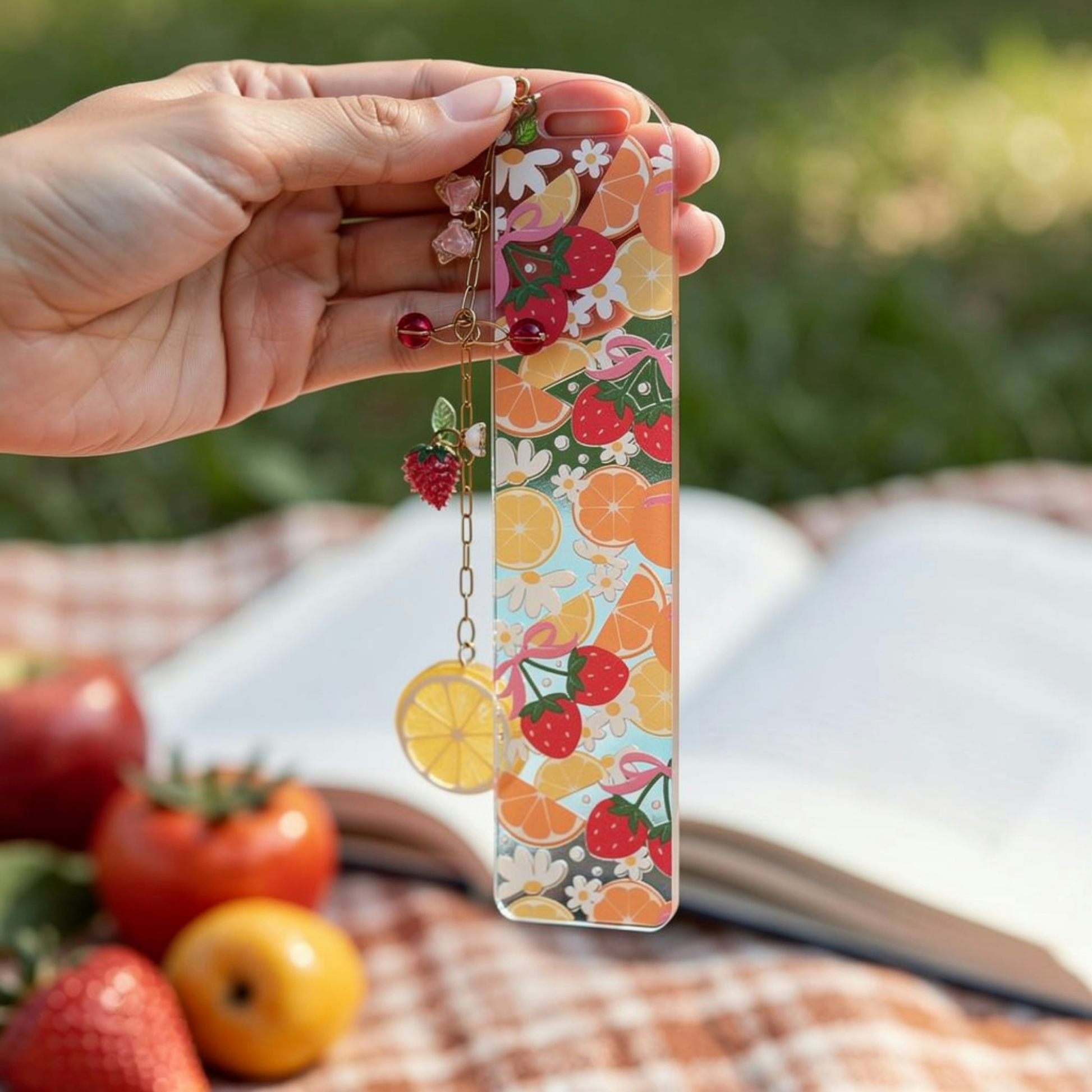 Strawberry Orange Bookmark. Orange Lemon Strawberry Bookmark. Orange & Strawberries Bookmark. Strawberry Lover Bookmark. Fruits Bookmark
