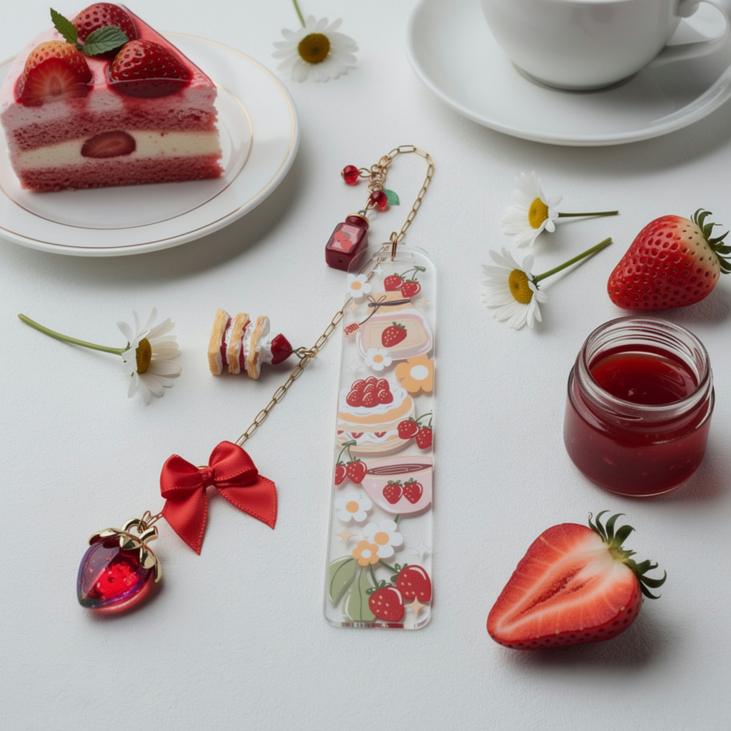 Strawberry Cake Bookmark. Strawberry Dessert Bookmark. Strawberry Jam Bookmark. Strawberry Cake Lover Bookmark. Strawberry Sweets Bookmark