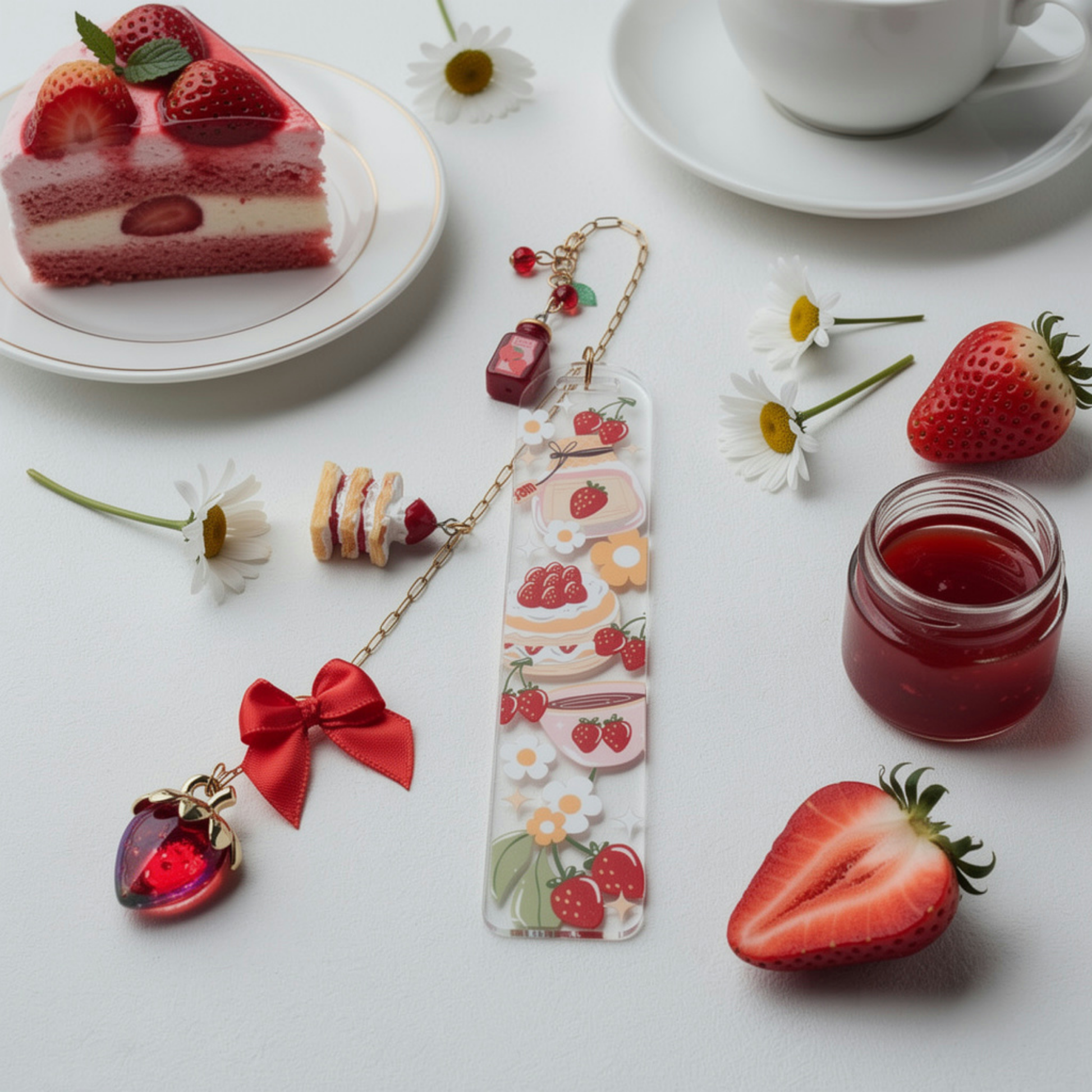 Strawberry Cake Bookmark. Strawberry Dessert Bookmark. Strawberry Jam Bookmark. Strawberry Cake Lover Bookmark. Strawberry Sweets Bookmark
