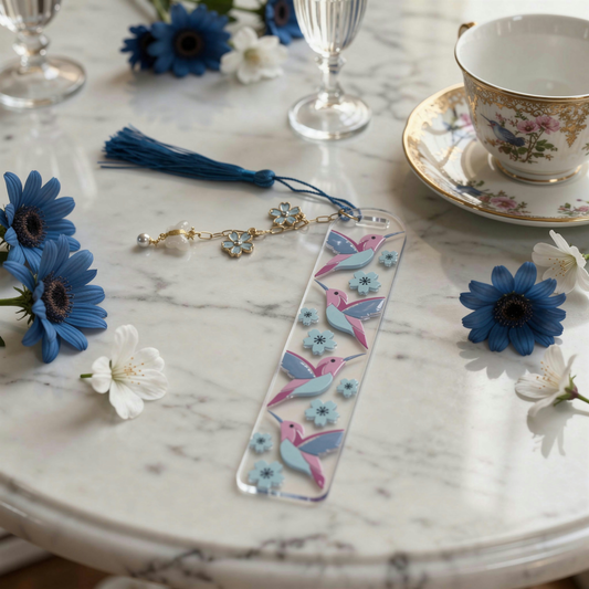 Hummingbird Bookmark. Bird Lover Bookmark. Blue Hummingbird Bookmark. Hummingbird & Flowers Bookmark. Nature Lover Bookmark. Birds Bookmarks