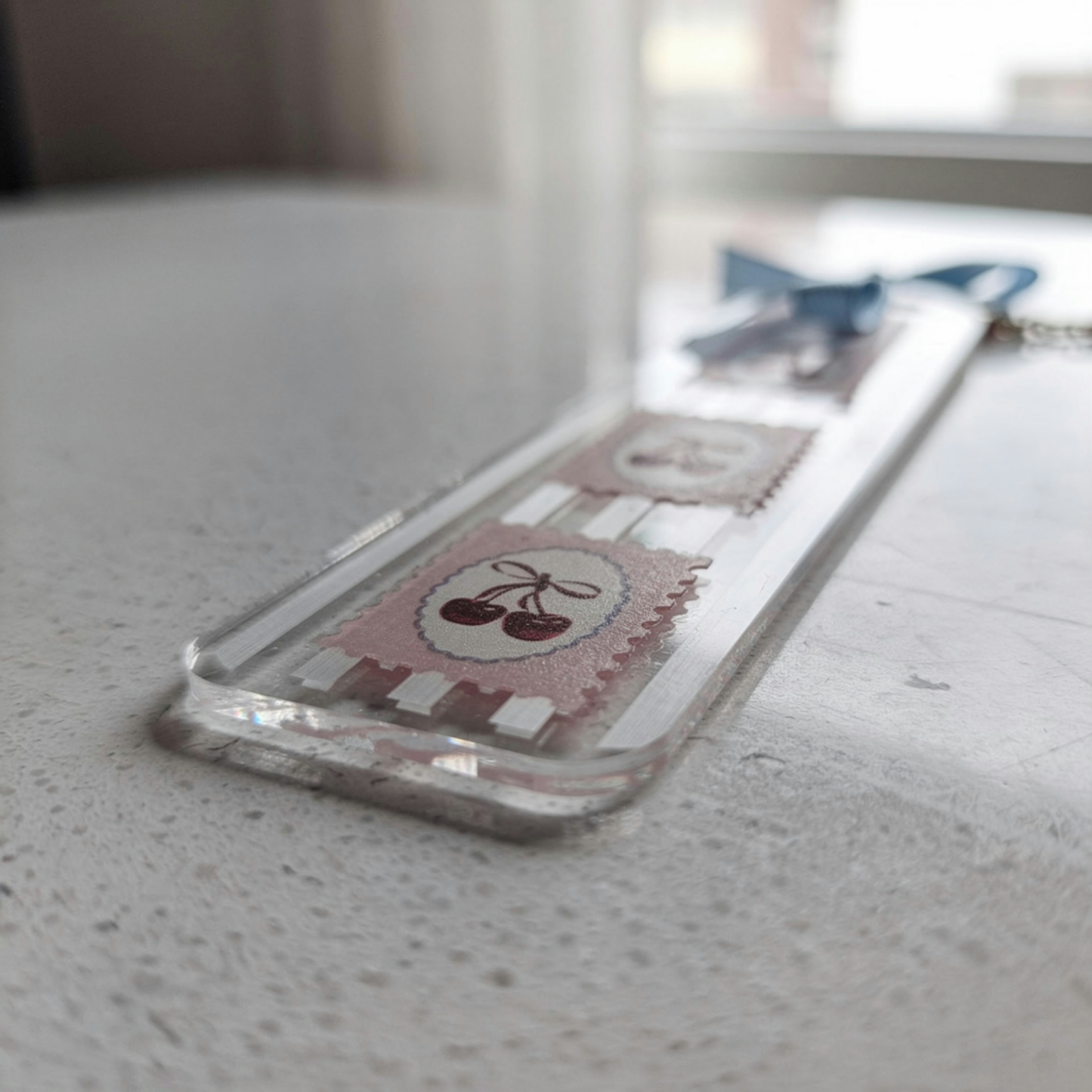 Cherries Bookmark. Cherry Bookmark. Cherry Lover Bookmark Gift. Cherry Lover Gift. Bookmark with Cherries and Charms