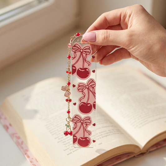 Cherry Bow Acrylic Bookmark