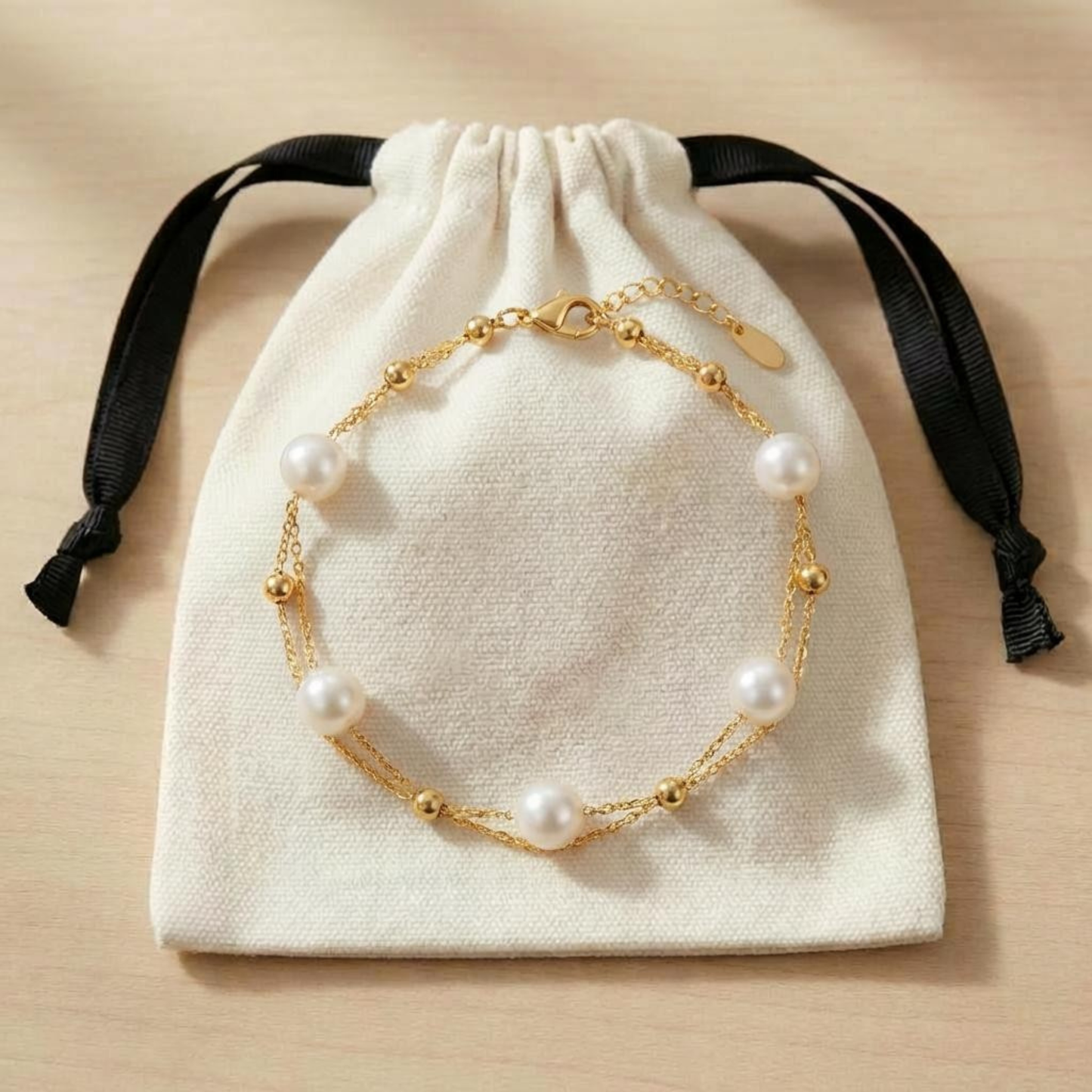 Bridesmaid proposal gift pearl bracelet  I Couldn’t Tie The Knot Without You Pearl Bracelet