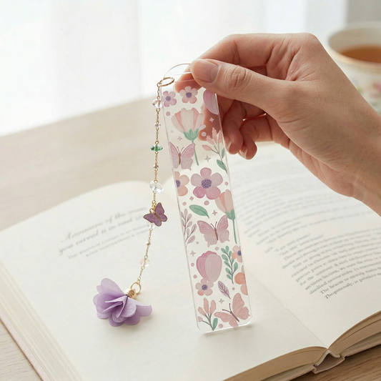 butterfly floral bookmark for book lovers