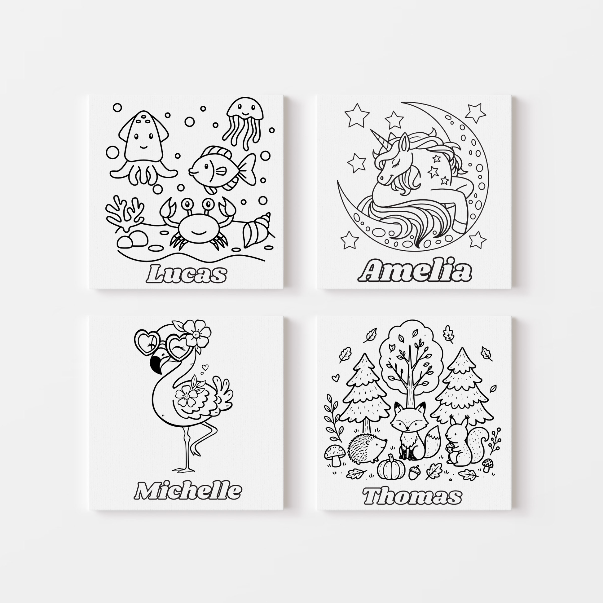 Paint your own canvas kit for kids. Kids canvas painting set. Personalised kids paint kit.  kids painting party favours