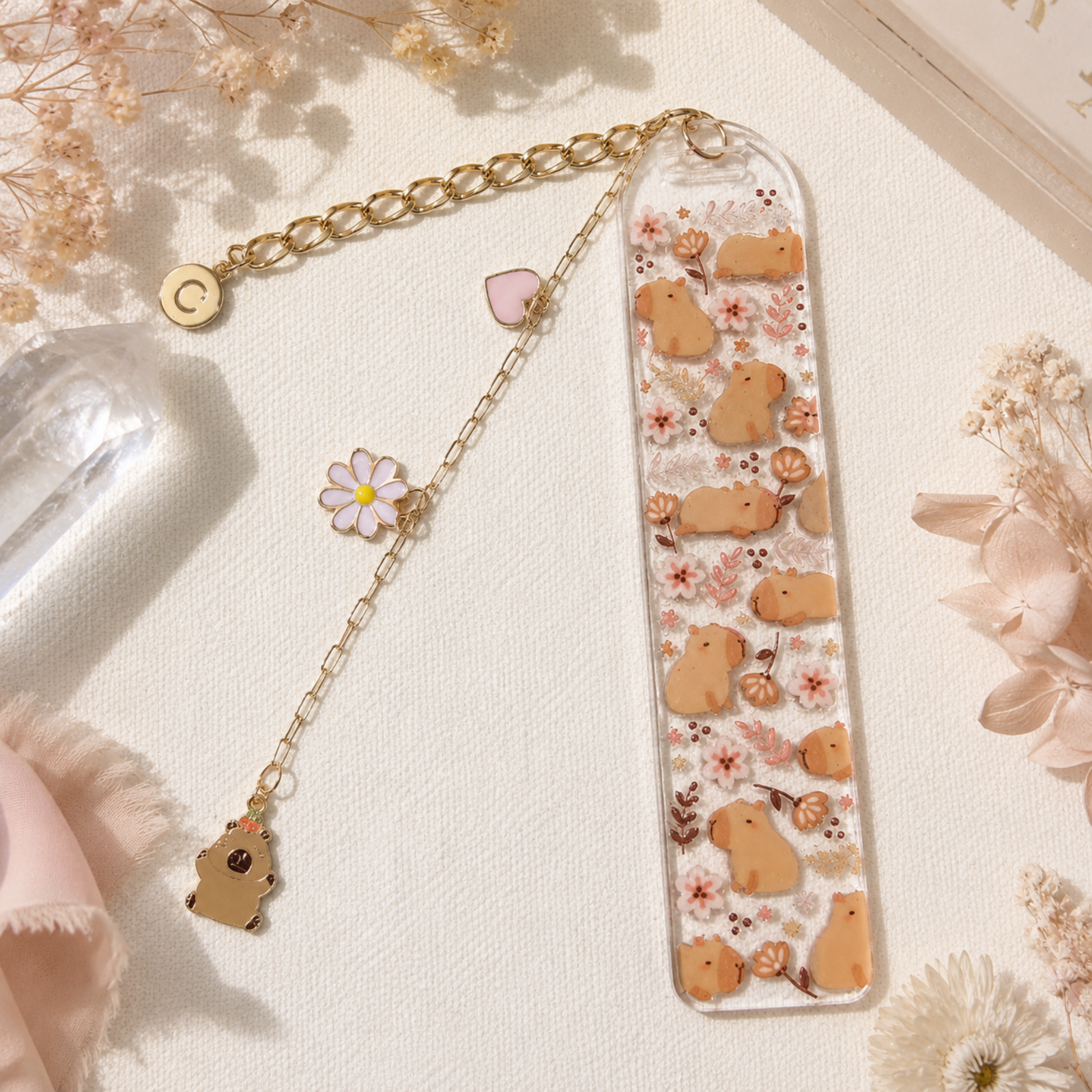 Capybara Bookmark. Capybara Bookmark for Book Lovers. Capybara Book Lover Gift. Capybara Gift Acrylic Bookmark Capybara Bookmark with Charms