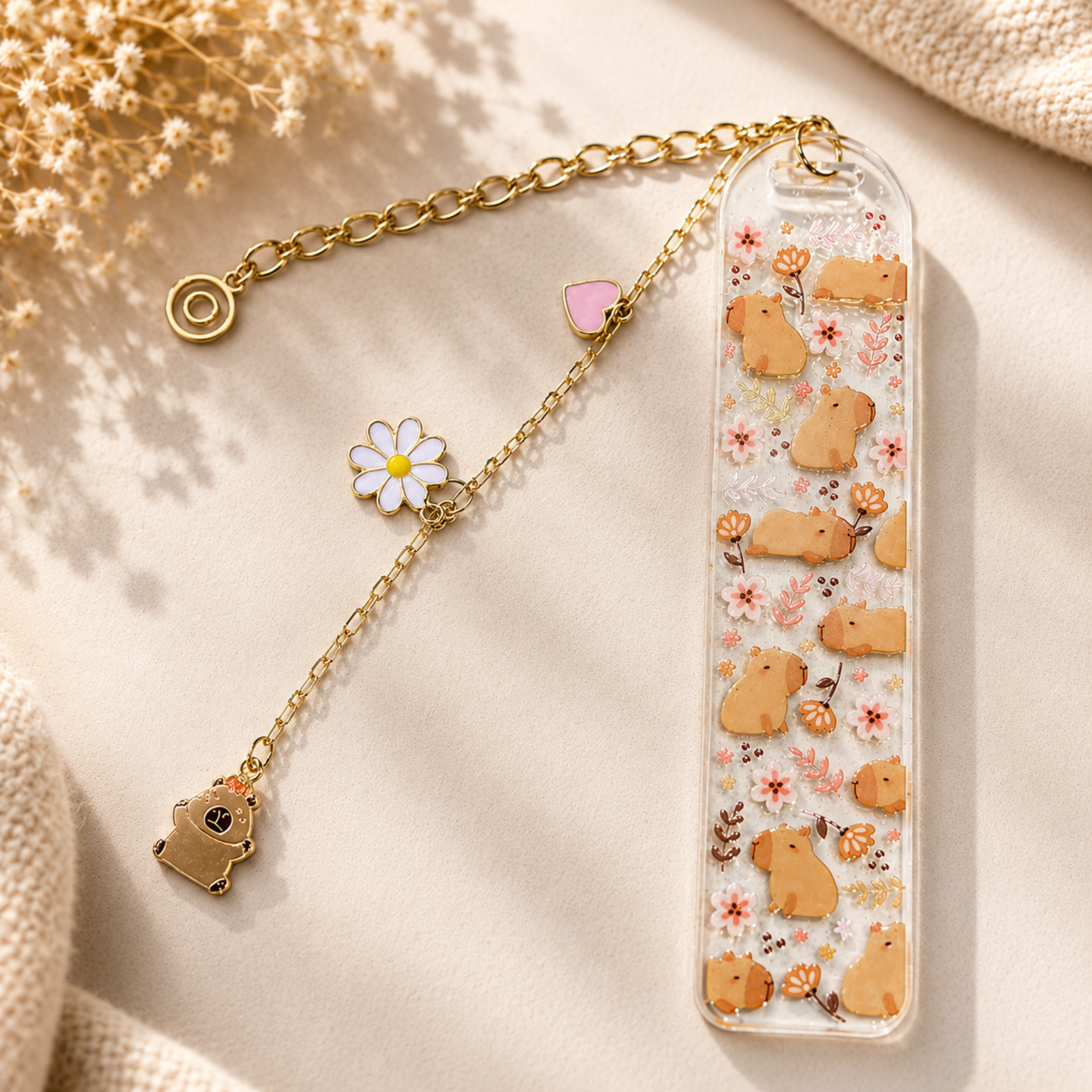 Capybara Bookmark. Capybara Bookmark for Book Lovers. Capybara Book Lover Gift. Capybara Gift Acrylic Bookmark Capybara Bookmark with Charms