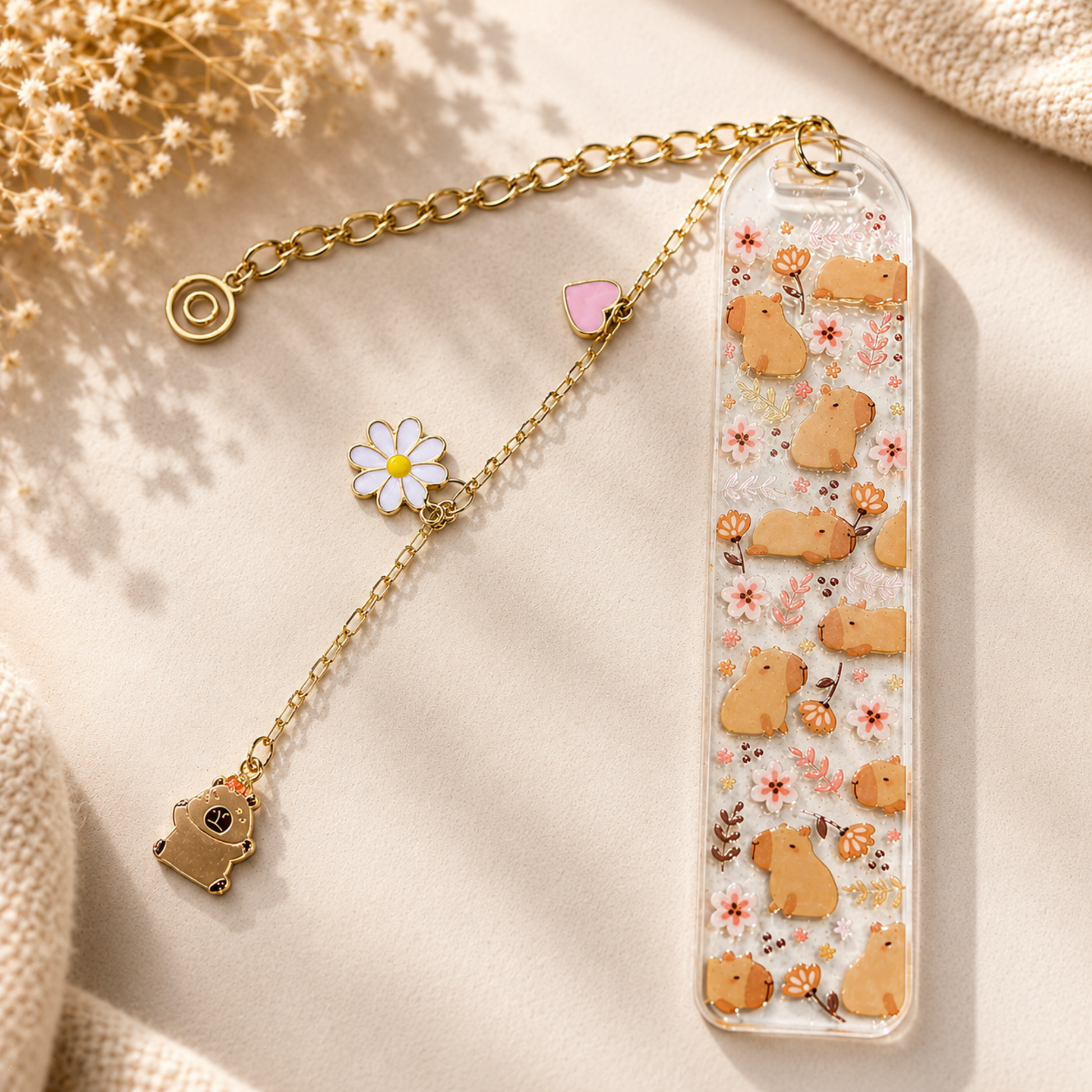 Capybara Bookmark. Capybara Bookmark for Book Lovers. Capybara Book Lover Gift. Capybara Gift Acrylic Bookmark Capybara Bookmark with Charms