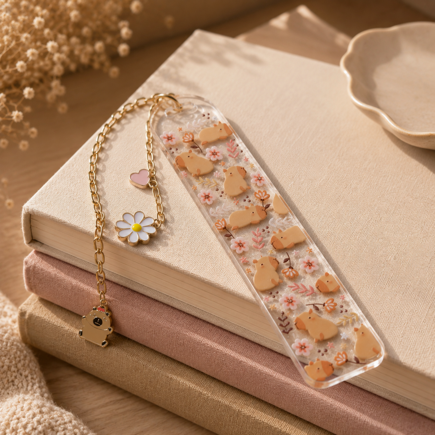 Capybara Bookmark. Capybara Bookmark for Book Lovers. Capybara Book Lover Gift. Capybara Gift Acrylic Bookmark Capybara Bookmark with Charms