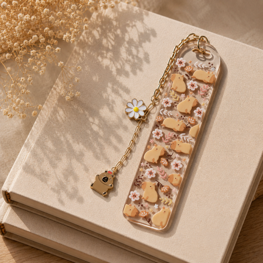 Capybara Bookmark. Capybara Bookmark for Book Lovers. Capybara Book Lover Gift. Capybara Gift Acrylic Bookmark Capybara Bookmark with Charms