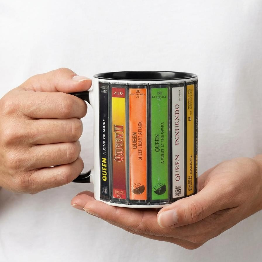 Queen Cassette tape Mug. Music Lover Gift. Cassette Mug. Cassette Retro Tape Mug. Music Lover Mug. Album Cassette Tape Mug. Album Cassette Mug