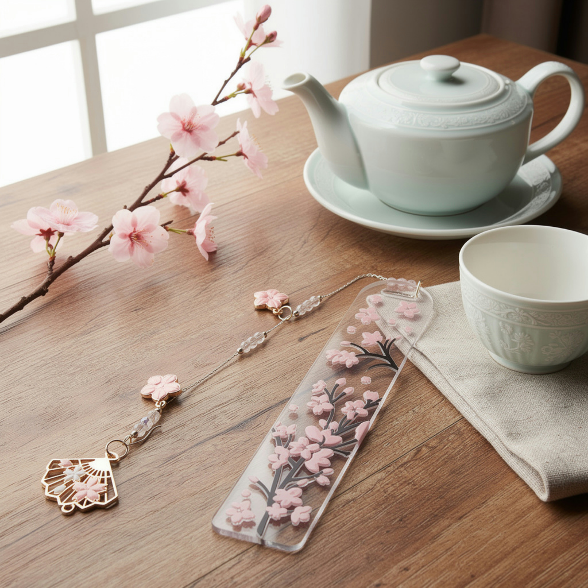 Cherry Blossom Bookmark. Japanese Cherry Blossom Bookmark. Sakura Bookmark Cherry Blossom Lover Bookmark Pink Sakura Cherry Blossom Bookmark