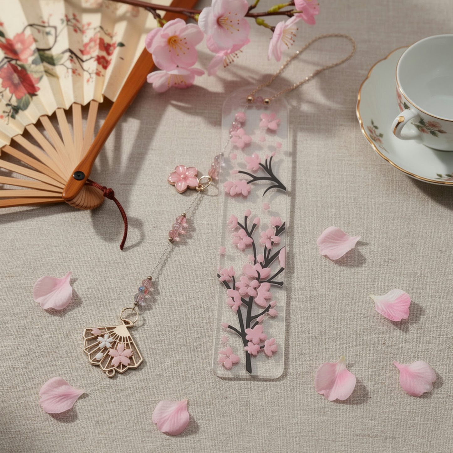 Cherry Blossom Bookmark. Japanese Cherry Blossom Bookmark. Sakura Bookmark Cherry Blossom Lover Bookmark Pink Sakura Cherry Blossom Bookmark