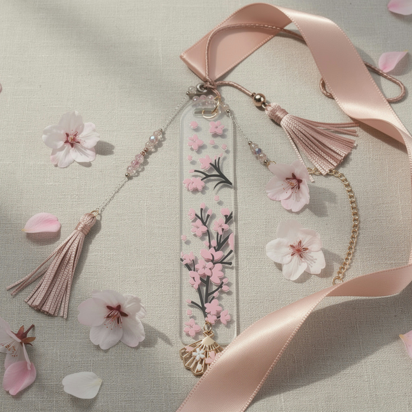 Cherry Blossom Bookmark. Japanese Cherry Blossom Bookmark. Sakura Bookmark Cherry Blossom Lover Bookmark Pink Sakura Cherry Blossom Bookmark