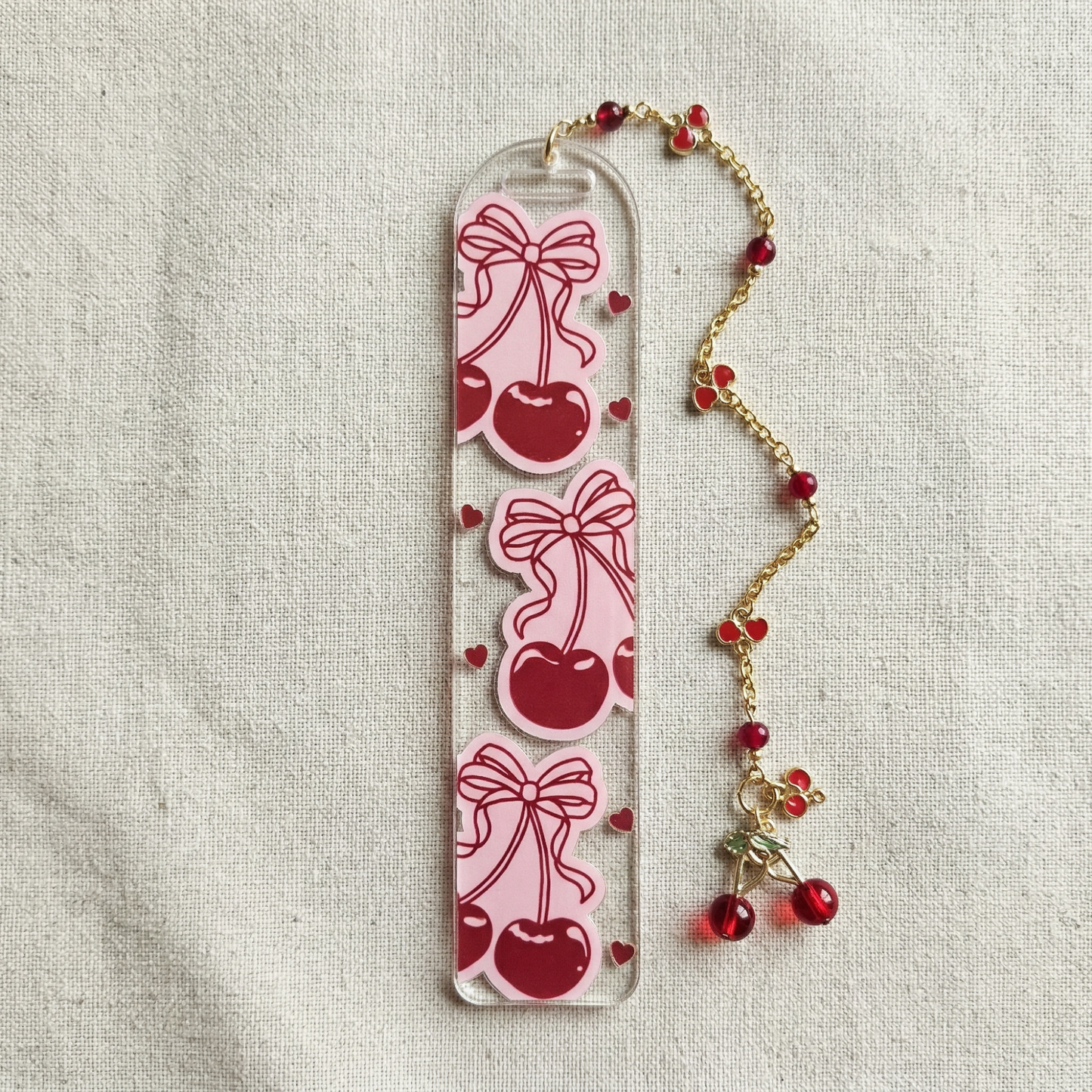 Cherry Bow Acrylic Bookmark
