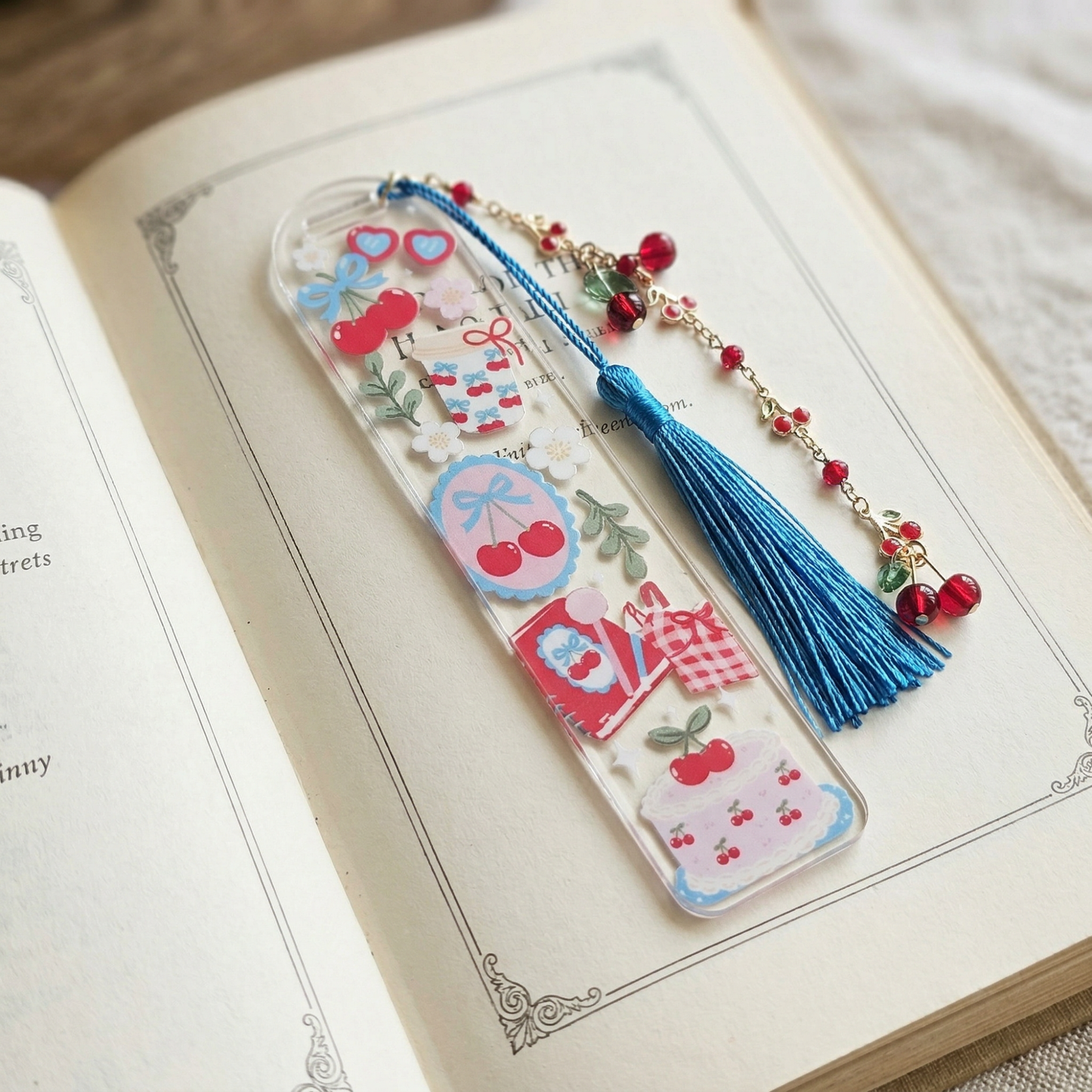 cherry cake bookmark 