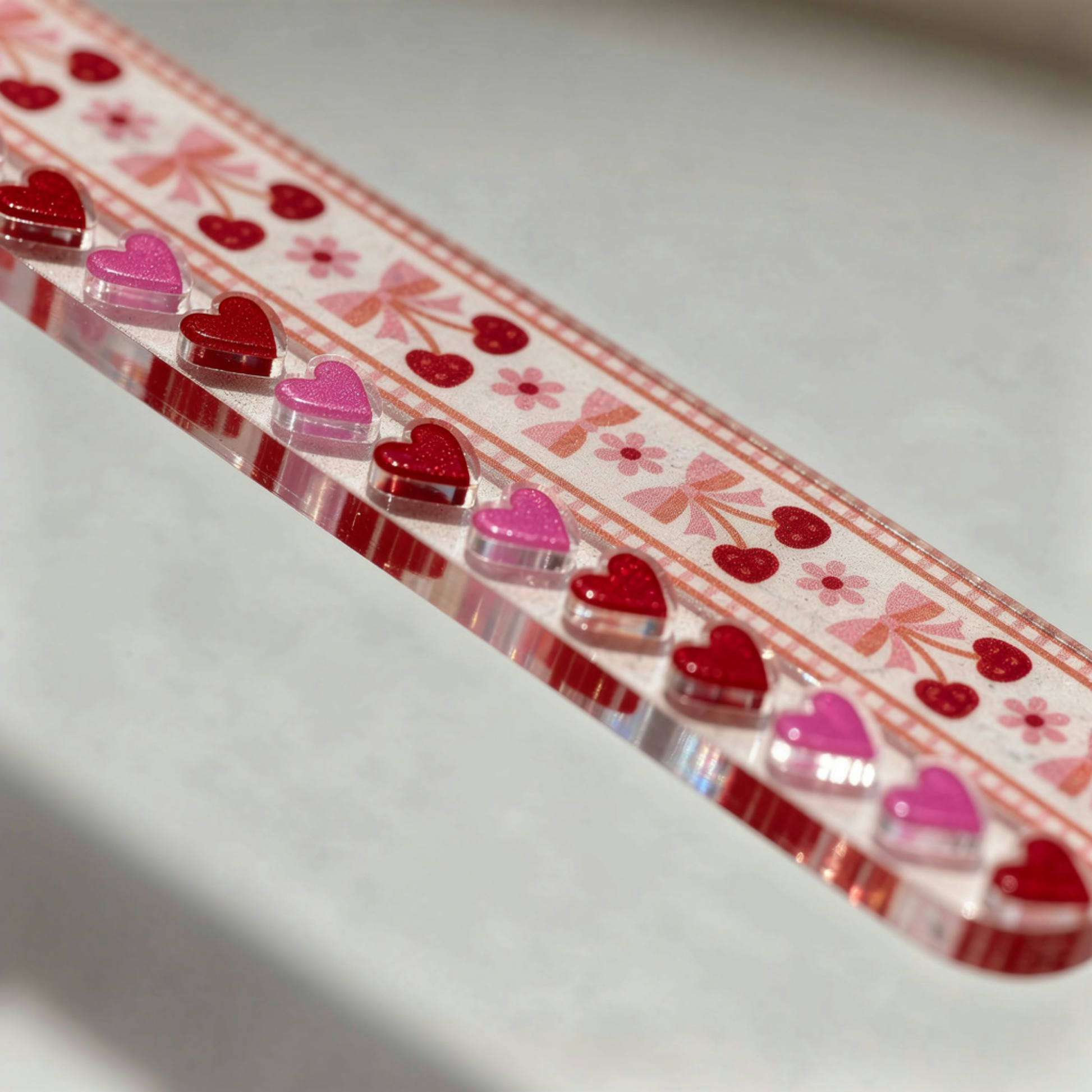 Cherries and Hearts Bookmark. Cherry Bookmark. Hearts Bookmark. Cherry Hearts Bookmark. Red Cherries Bookmarks. Red Cherry Bookmark