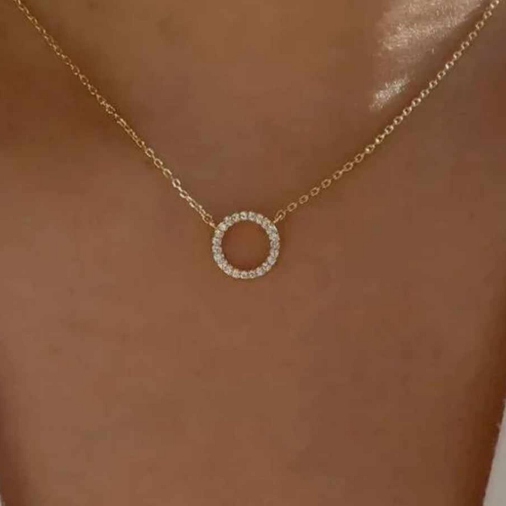 circle gold necklace