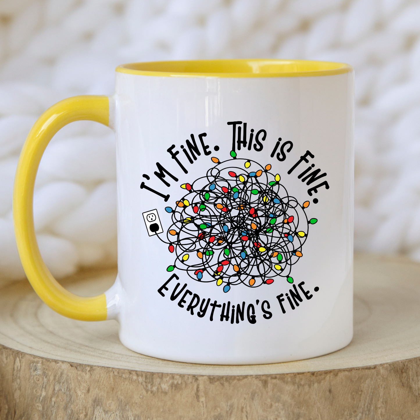 Yellow Christmas mug