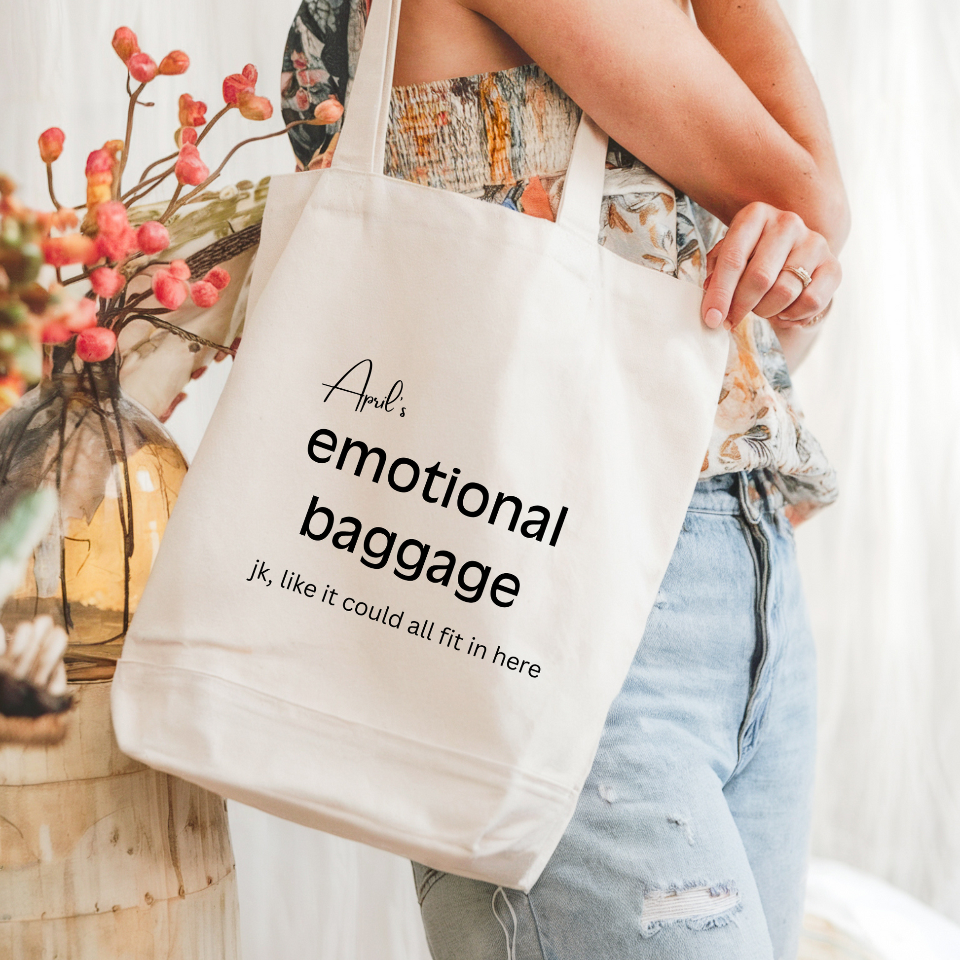 Funny Gifts Emotional Baggage Tote Bag