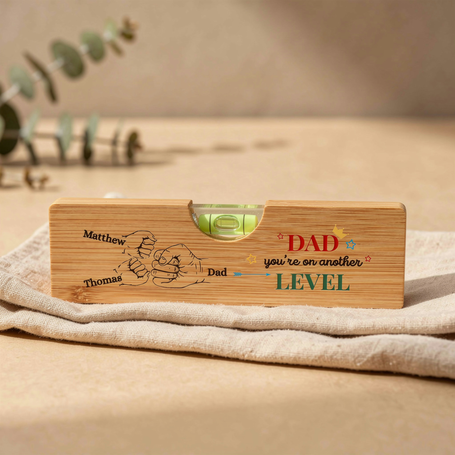 Personalised Spirit level bottle opener Level tool for Dad Tool box gift for dad Custom Level bottle opener for Dad