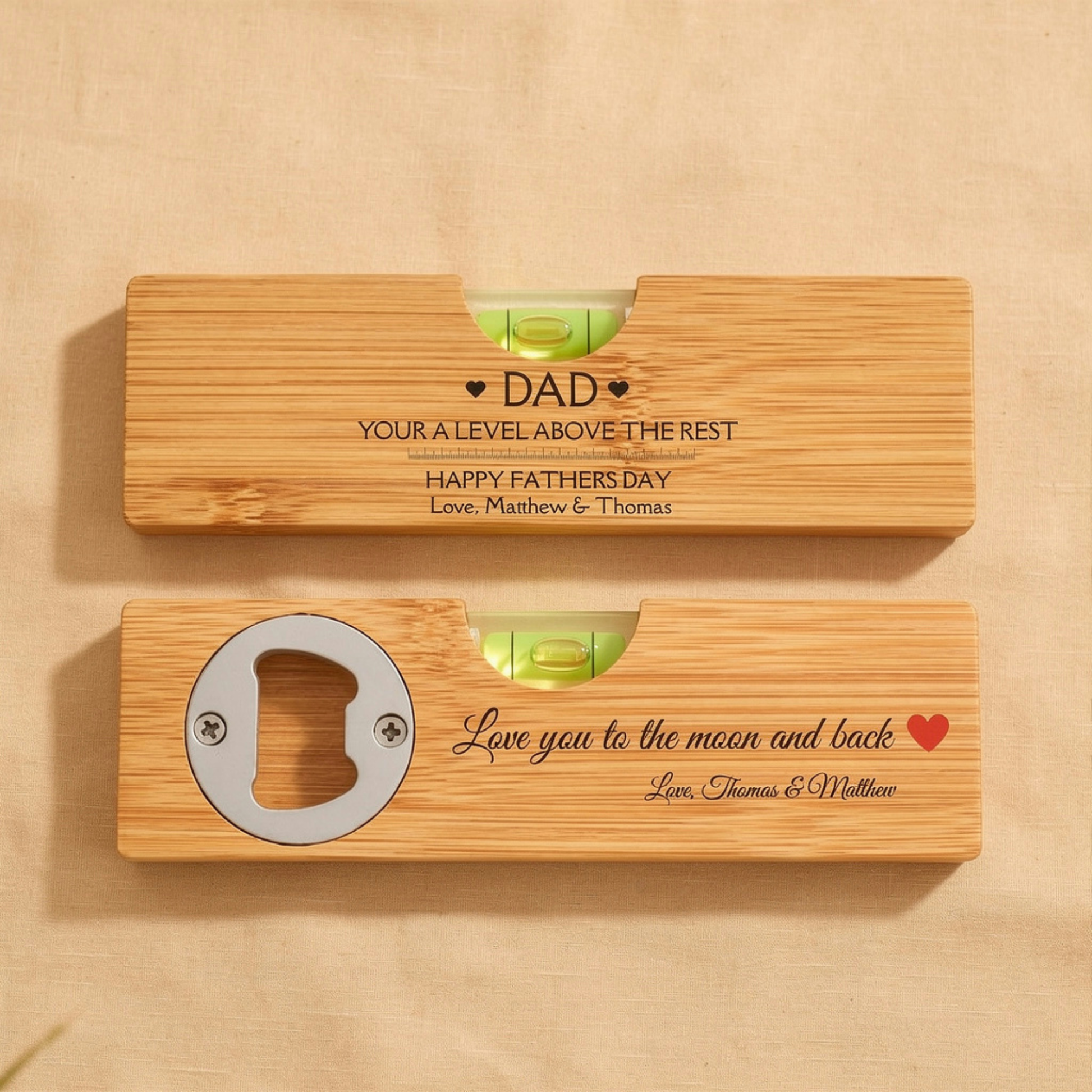 Personalised Spirit level bottle opener Level tool for Dad Tool box gift for dad Custom Level bottle opener for Dad