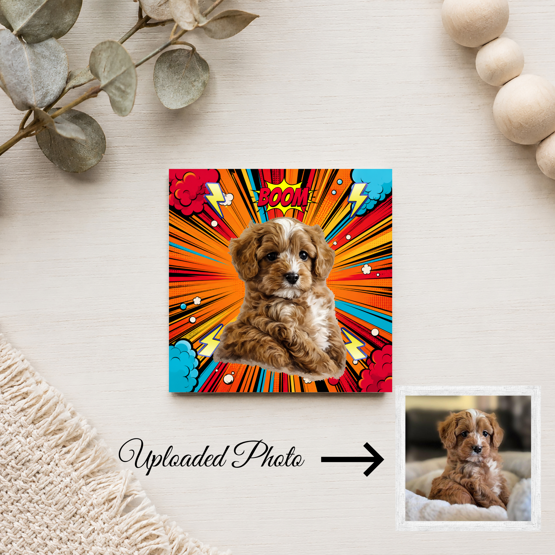 Comic Style Pet Magnet Custom Pet Photo Ceramic Magnet Pet Portrait Fridge Magnet Pet Photo Magnet Custom Pet Portrait Ceramic Fridge Magnet
