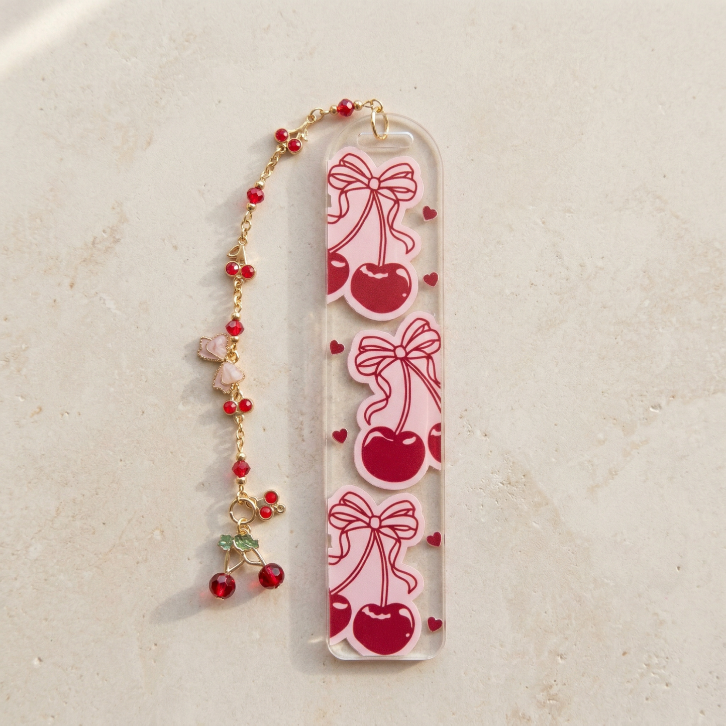 Cherry Bow Acrylic Bookmark