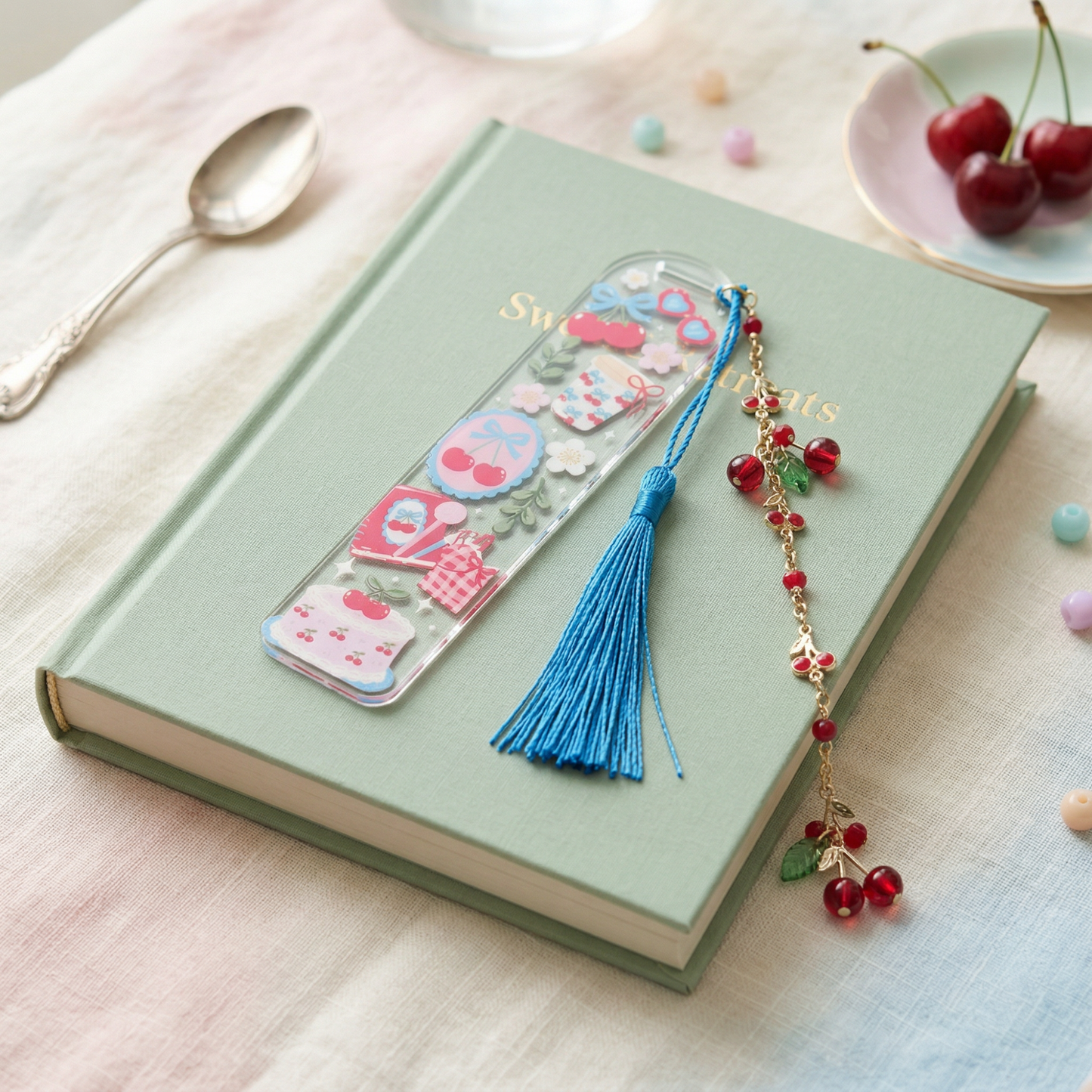 cute pink cherry bookmark