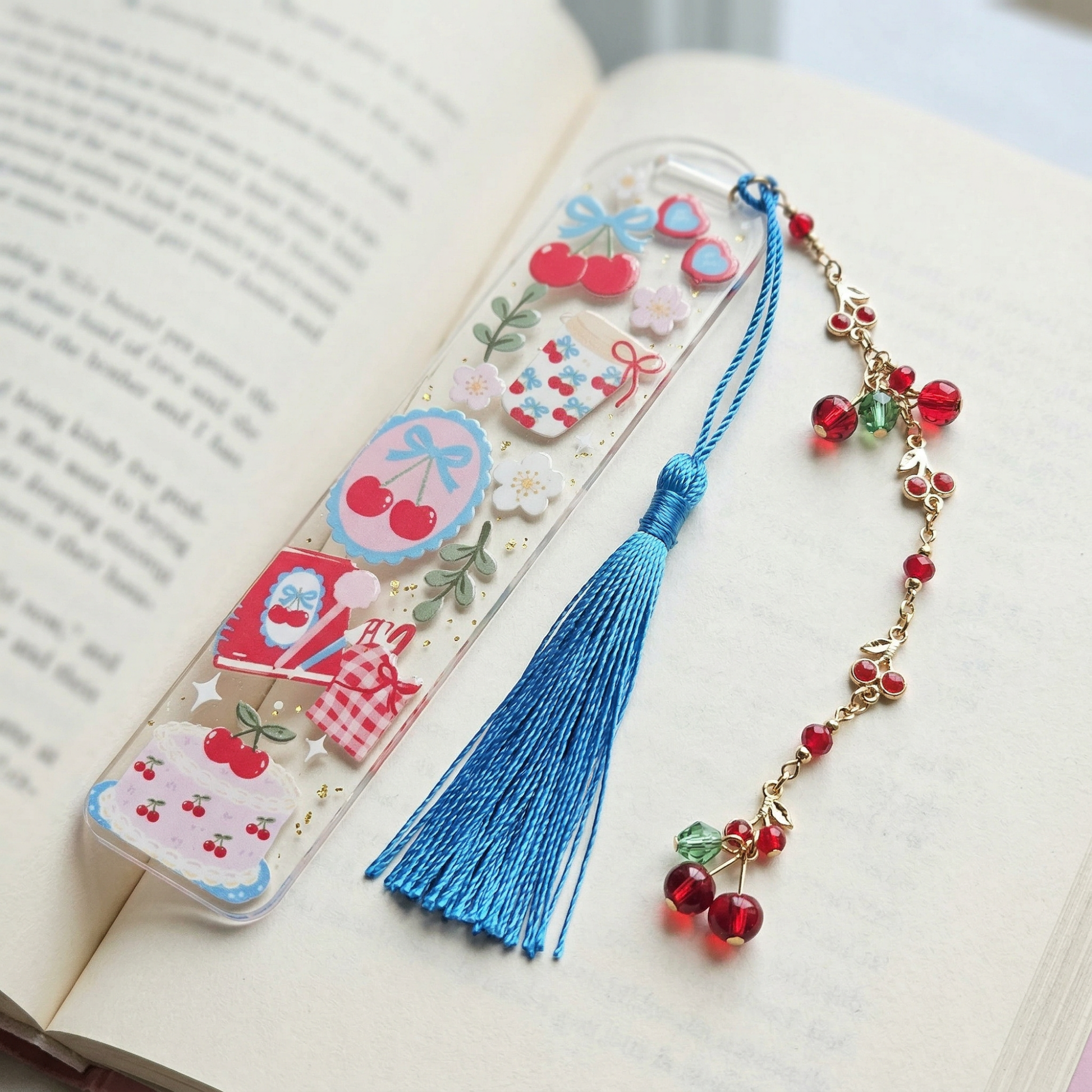 girly bookmark cherry dessert theme