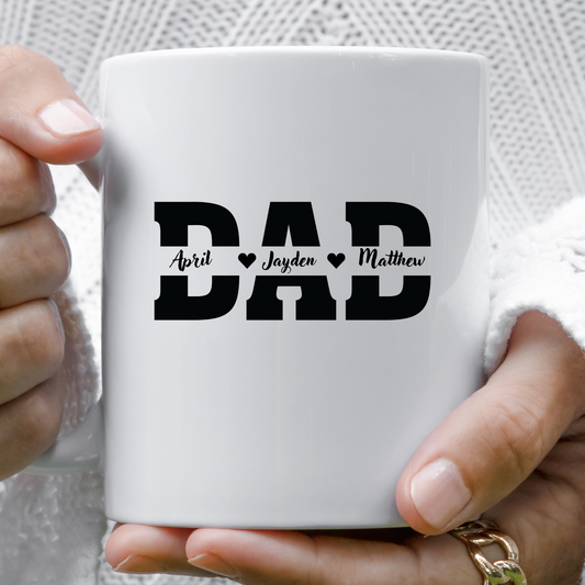 Personalised Dad Mug with kids names