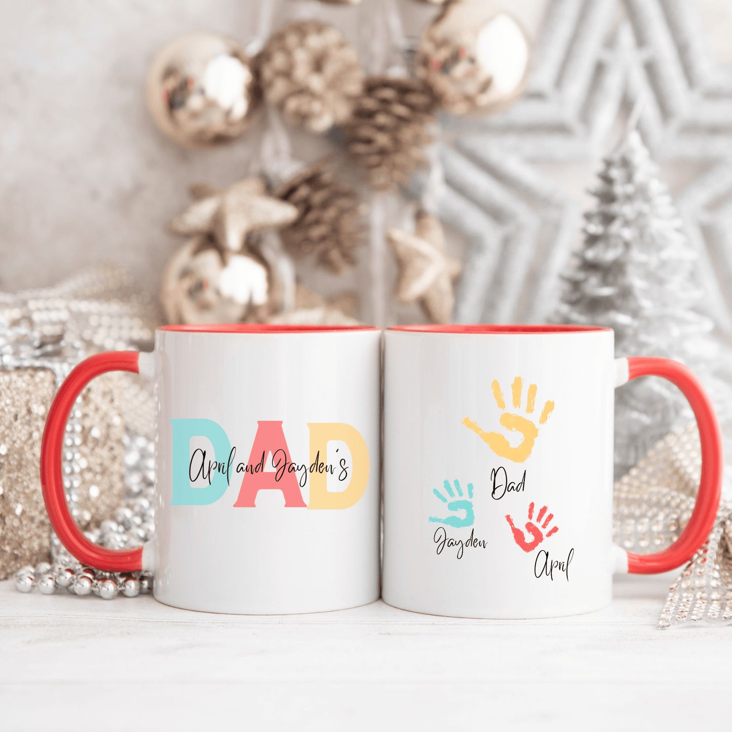 Dad Mug with Kids Handprints