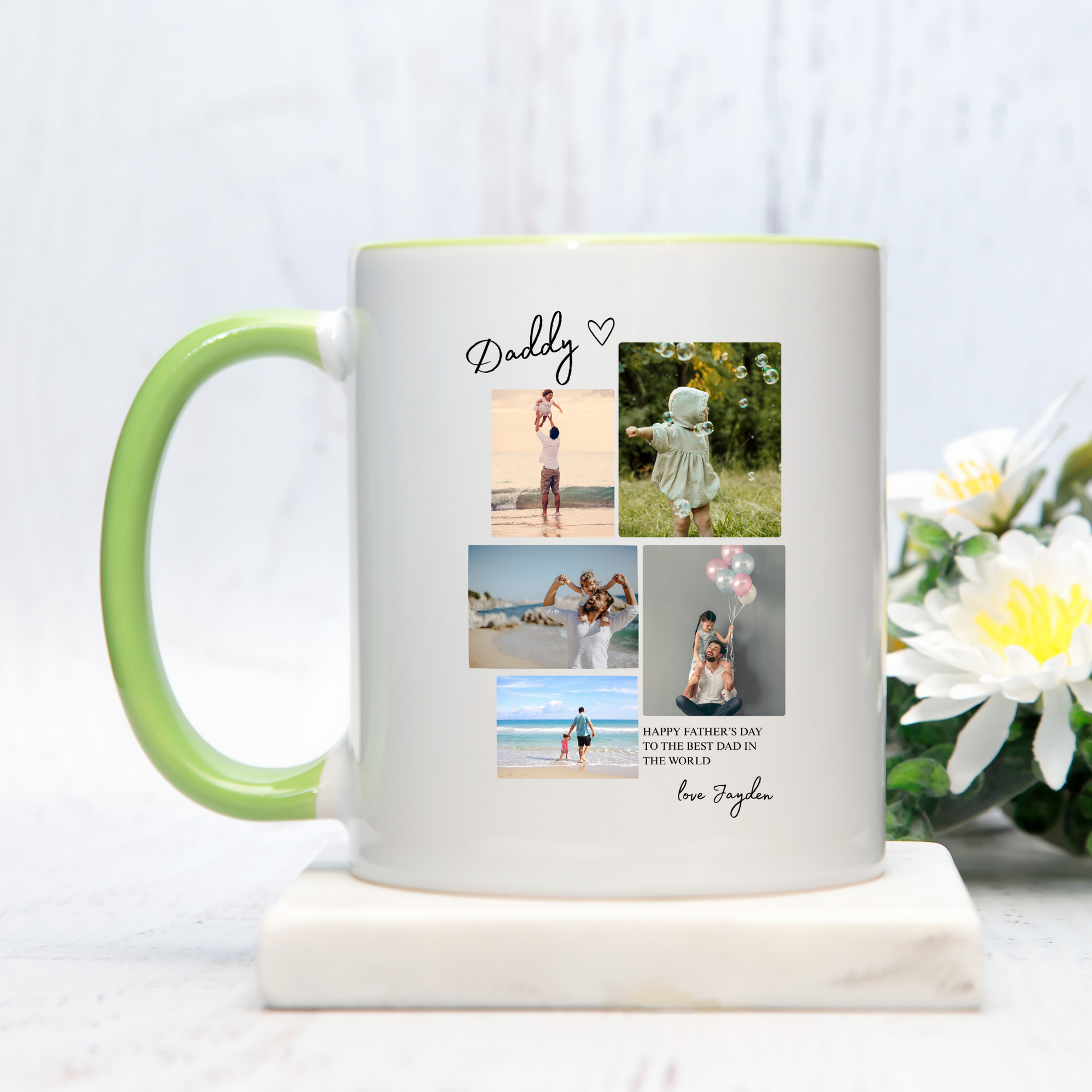 Daddy Mug with Photos. Dad Mug with photos. Photo Mug for Dad