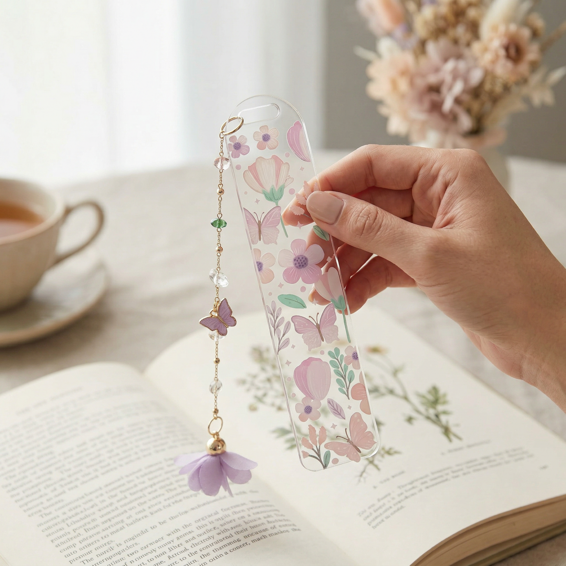 floral butterfly bookmark
