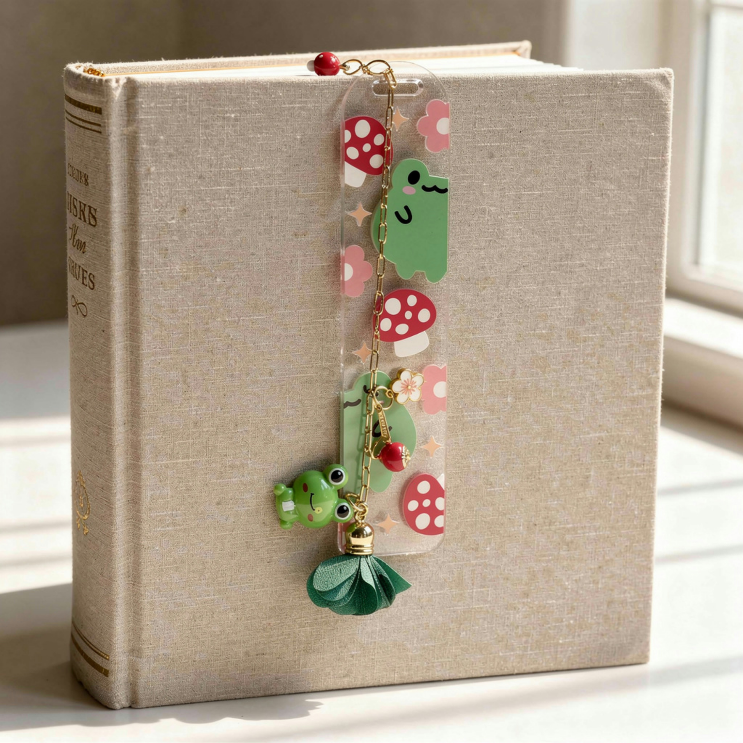 Whimsical Frog Bookmark. Frog Bookmark. Kawaii Frog Bookmark. Frog Lover Bookmark. Frog & Mushroom Bookmark. Frog Lover Gift