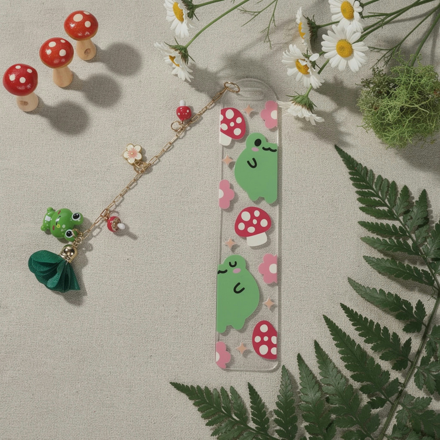 Whimsical Frog Bookmark. Frog Bookmark. Kawaii Frog Bookmark. Frog Lover Bookmark. Frog & Mushroom Bookmark. Frog Lover Gift