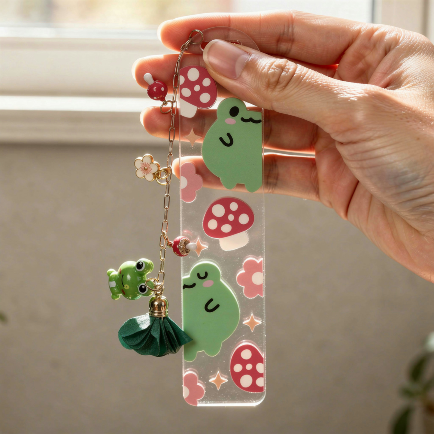 Whimsical Frog Bookmark. Frog Bookmark. Kawaii Frog Bookmark. Frog Lover Bookmark. Frog & Mushroom Bookmark. Frog Lover Gift