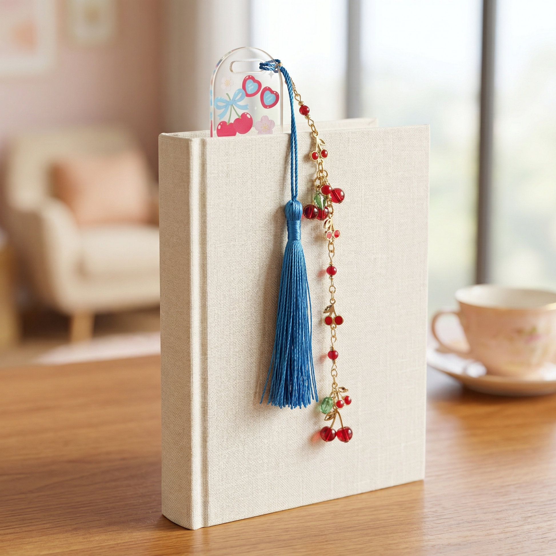 sweet dessert bookmark cherry design