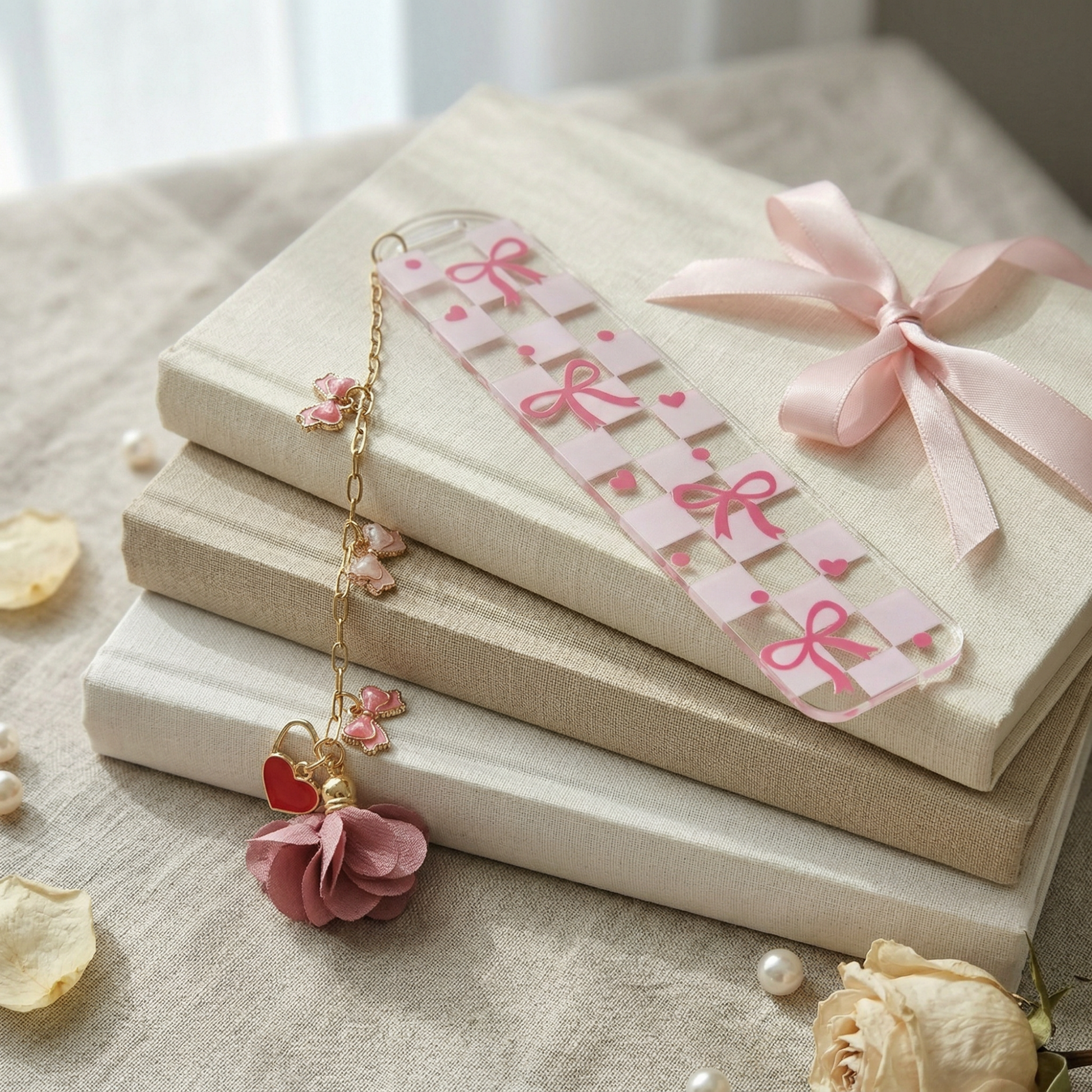 bow themed bookmark